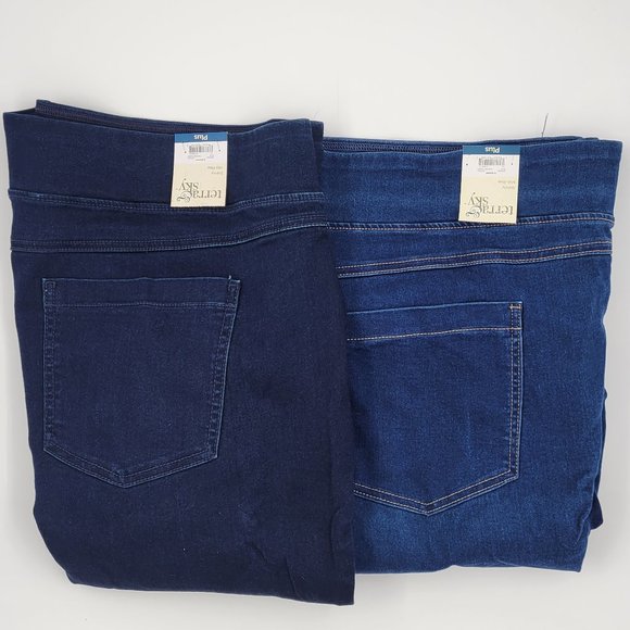2 Terra & Sky Women's Plus Size Tummy Control Jeggings Skinny - Picture 1 of 6